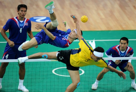 亚运会藤球项目在金华开赛 首战泰国队3比0胜老挝队(图1)